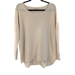 Madewell slouchy relaxed oversized wool blend cream pullover with high low hem